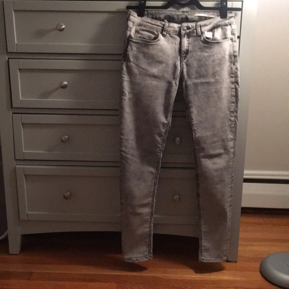 Zara grey washed denim slim fit but stretch